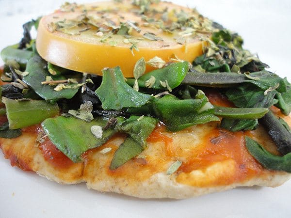 Pizza Integral de Espinafre Vegana